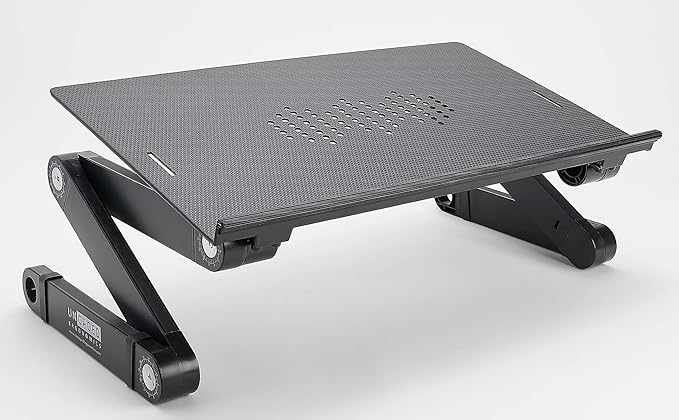 Uncaged Ergonomics WorkEZ Adjustable Laptop Stand for Desk, Laptop Stand Adjustable Height, Foldable Aluminum Cooling Comp...