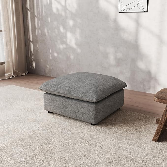 Gtilzria Ottoman,Down Fill Comfort Footrest,Down Filled Spill & Stain-Resistant Cloud Couch,L Shape U Shape Cloud Modular Sectional Sofa for Living Room,Apartment,Office,Dark Grey