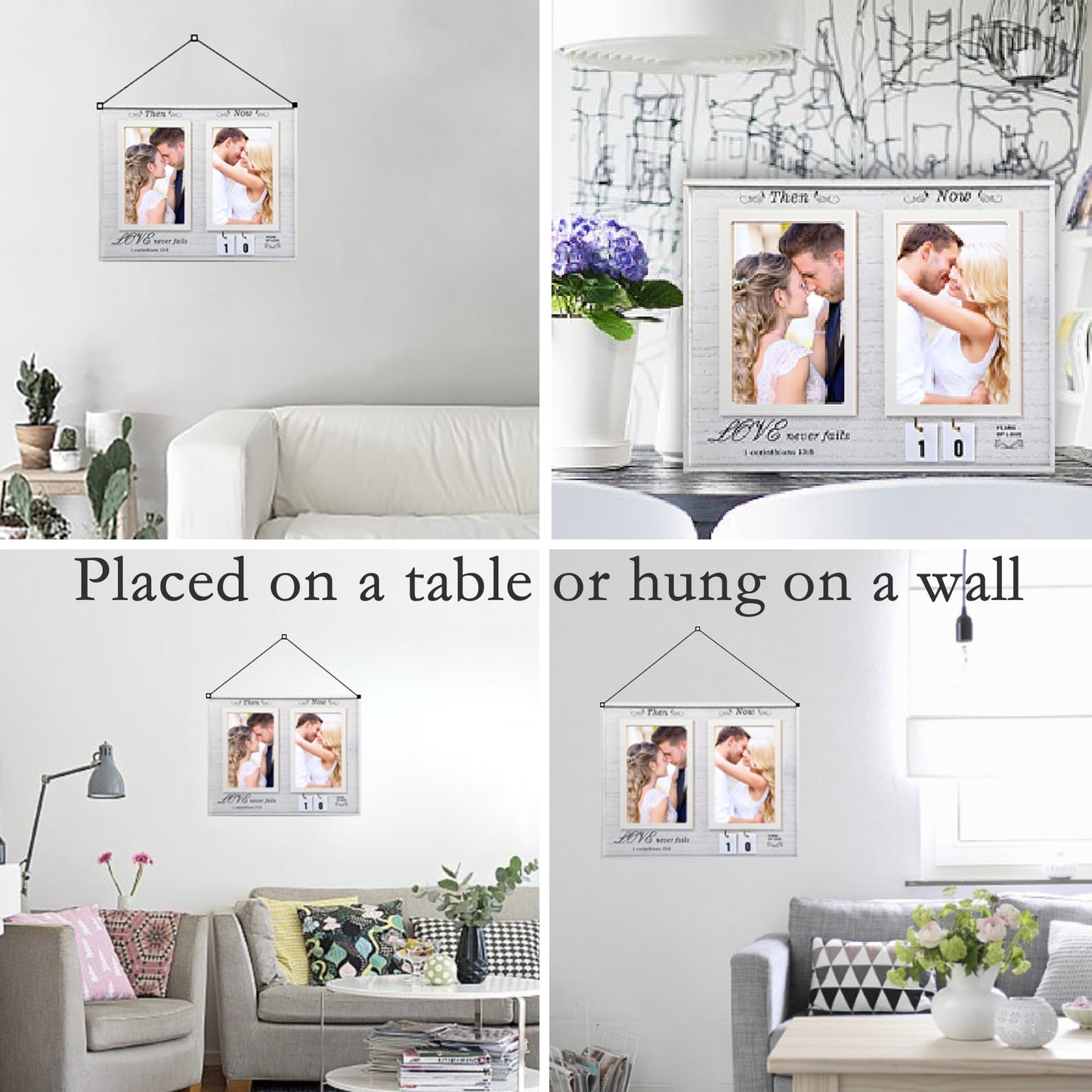 SARLUNA Then & Now Anniversary Picture Frame, 1-99 Years of Joy Anniversary Wedding Gifts. Perfect for Couples, Husbands, Wives, and Bridal Showers- With Affectionate Quotations…