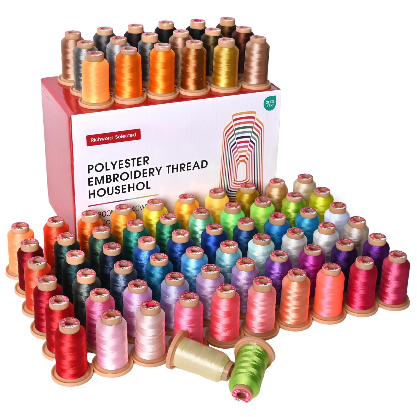 Poolin EOC05 2-in-1 Sewing & Embroidery Machine Pro Bundle with 80-Color Thread, 144 Pre Wound Bobbins and Water-Soluble Topping