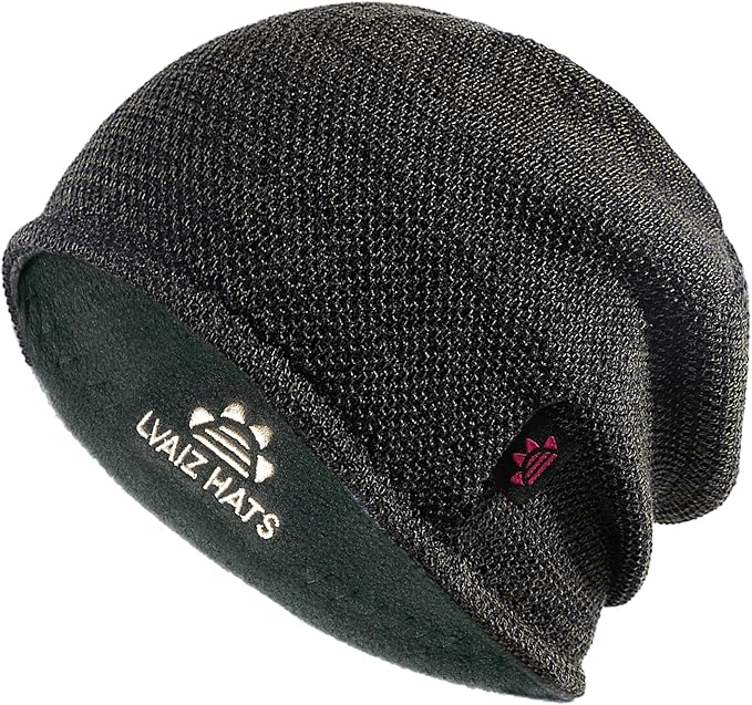 Lvaiz Mens Winter Beanie Hat Warm Fleece Lined Skull Cap for Men Reversible Women Windproof Watch Hat Knit Warm Unisex Beanie