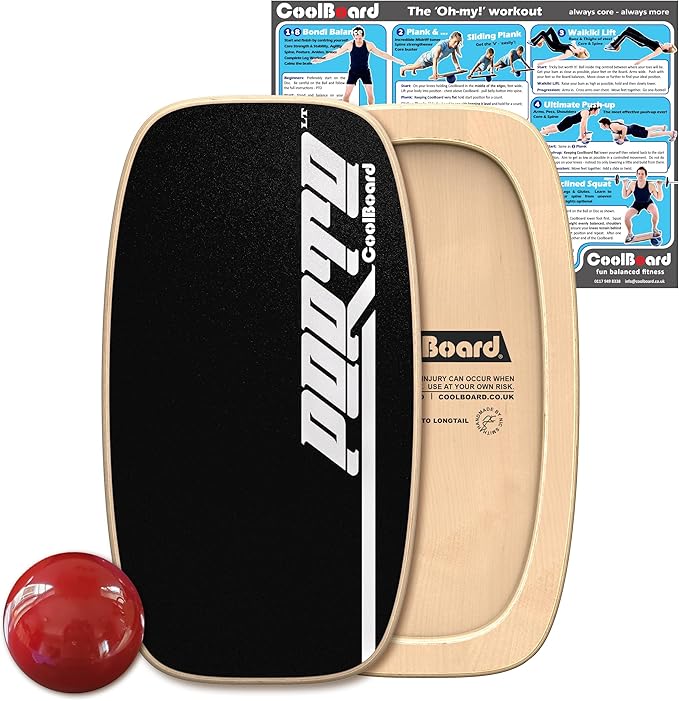 CoolBoard on Ball - The Ultimate Balance Board & Core Strength Trainer – Perfect for Surf, Snowboard, Physical Therapy, Fu...