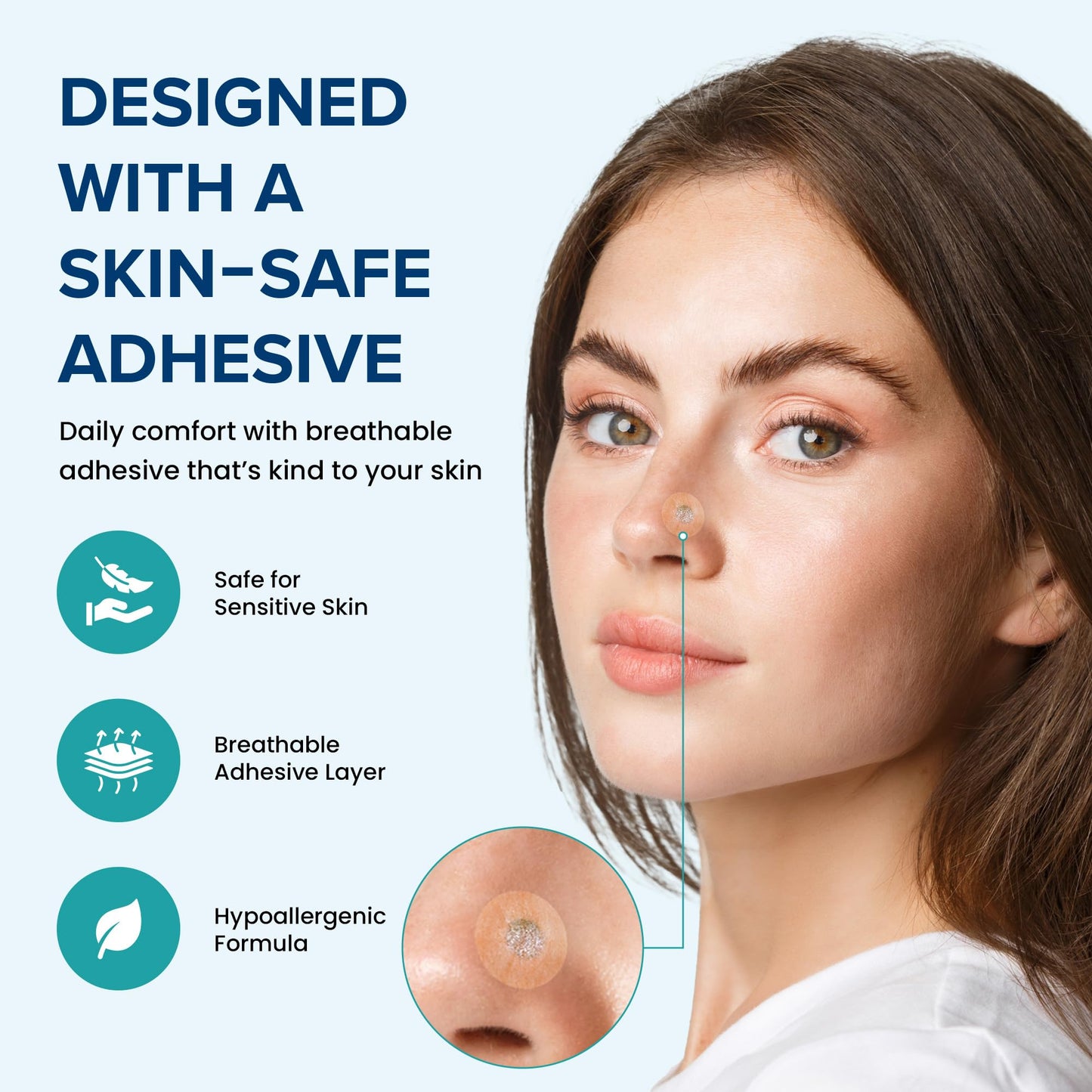 JL Breathen Sleep Solutions Performance Nose Tabs – 60 Count (30 Days) – Premium Skin-Friendly Adhesive for Secure, Comfortable All-Day Hold