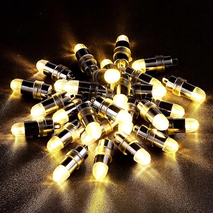 30x Battery Operated LED Party Lights Seasonal Lighting for Balloons Paper Lanterns, Waterproof - Warm White