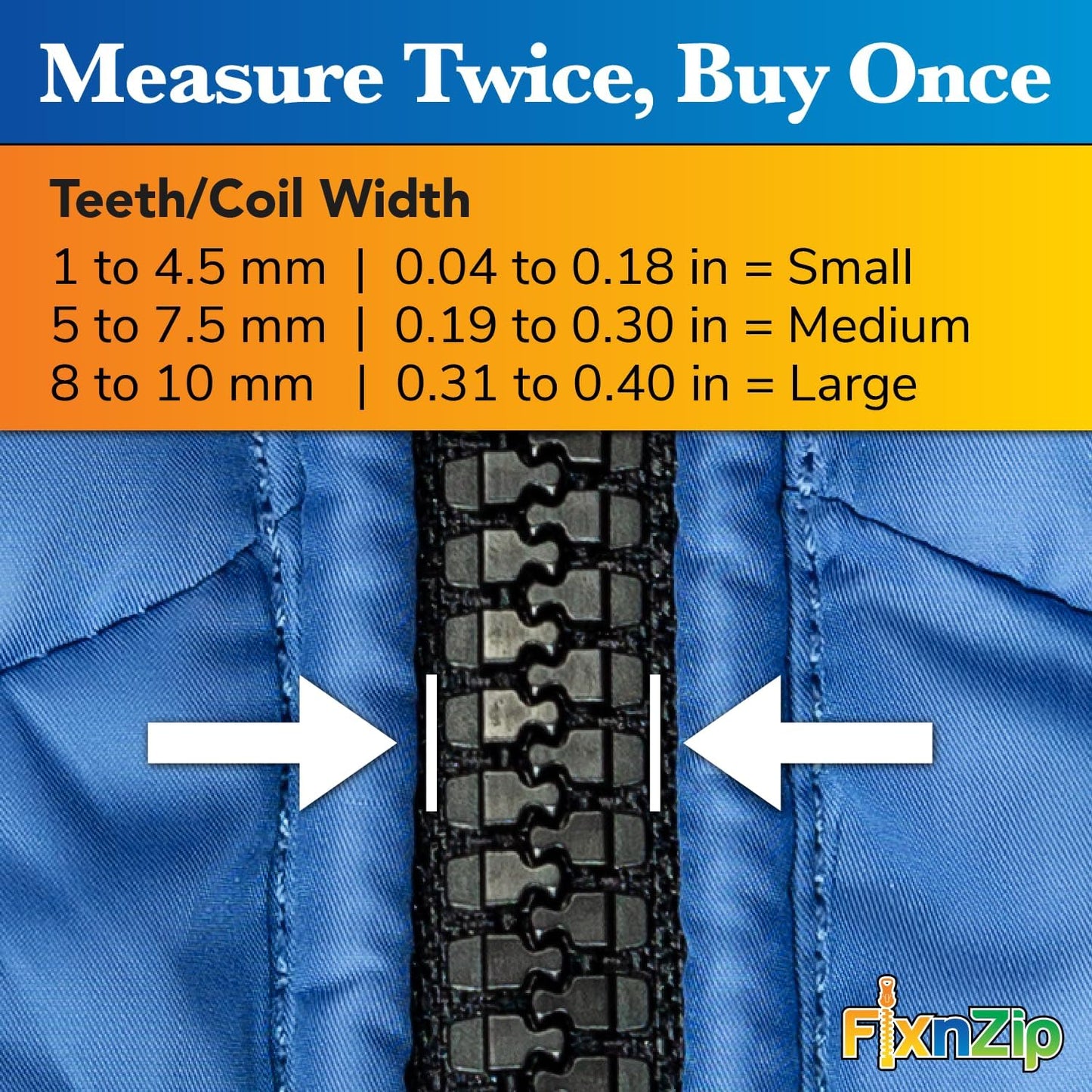 FixnZip (Large, Black Nickel) - See Size Guide - Universal Zipper Repair Kit for Wetsuits, Luggage, Zipper Replacement Repair Kit - Instant Zipper Fix
