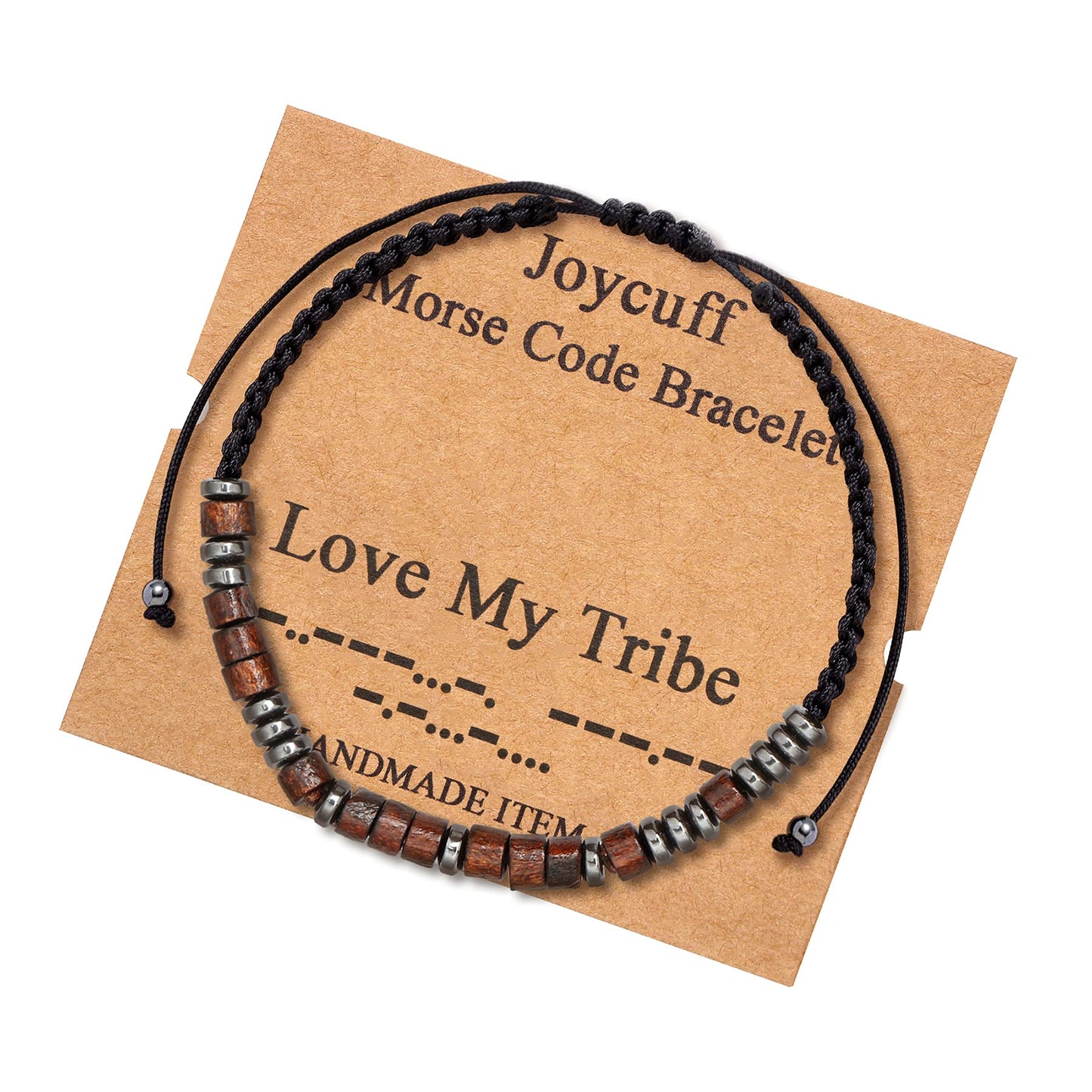 JoycuFF Love My Tribe Morse Code Bracelets for Women Bracelet Motivational Encouragement Funny Unique Female Best Friends Birthd