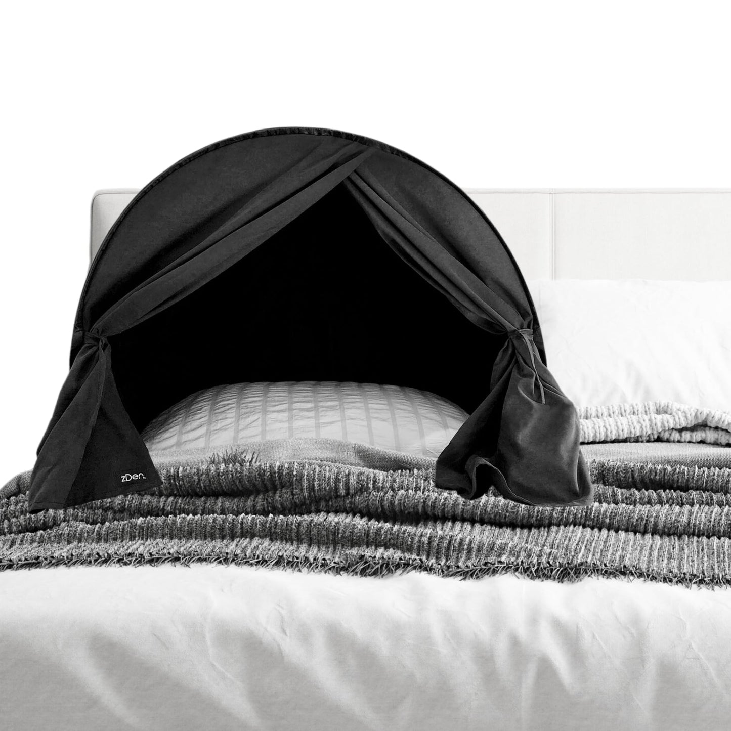 zDen The Original Patented Light-Blocking Luxury Sleep Den Bed Tent: Certified Non-Toxic Blackout Canopy to Improve Sleep Anytime, Anywhere. Perfect for Nightshift, Dorms, Travel, Naps and Relaxation
