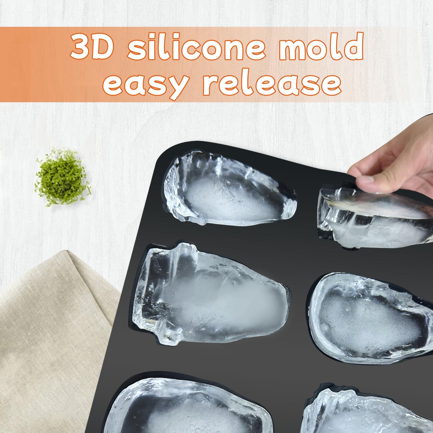 ZeaoqiT Halloween Skull Cake Pan Silicone Large Size Skull Baking Molds，Baking Skull Cake Molds for Chocolate, Pudding,Cakes,Jello, Candy