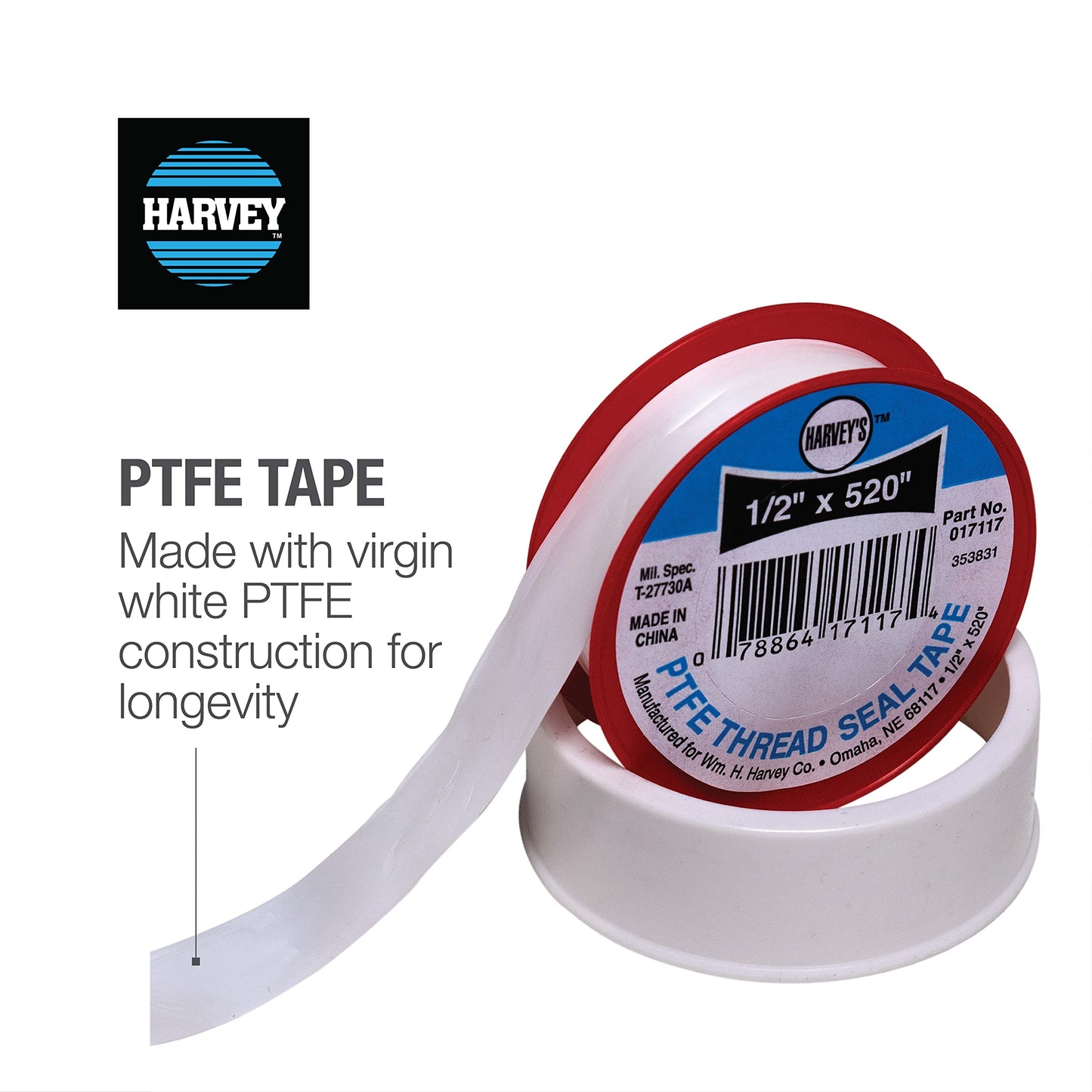 William H.Harvey Co. 017072-500 017072B-500 Seal Tape, 260 x 1/2"
