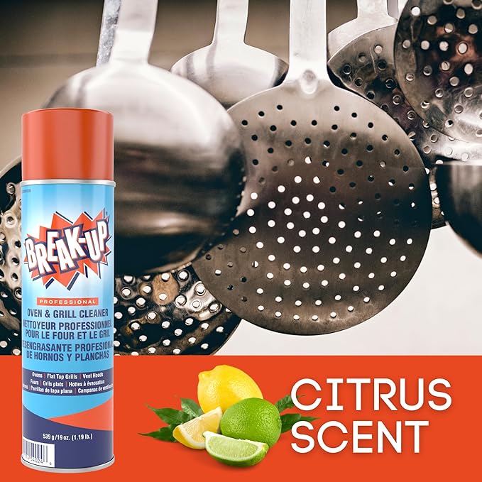 Diversey CBD991206 Break Up Professional Oven & Grill Cleaner, Heavy Duty Spray Removes Baked on Grease, Aerosol, 19-Ounce