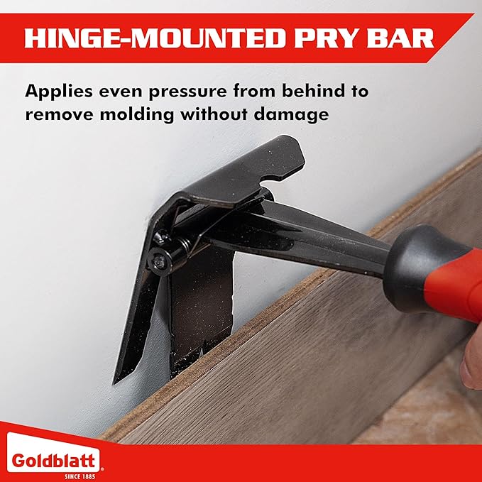 Goldblatt Trim Removal Tool, 3-Inch Baseboard Removal Tool for No-damage the surface, Heavy Duty Pry Bar Removal Multi-Tool for Carpet Tack Strip, Baseboard, Molding, Siding and Flooring Removal