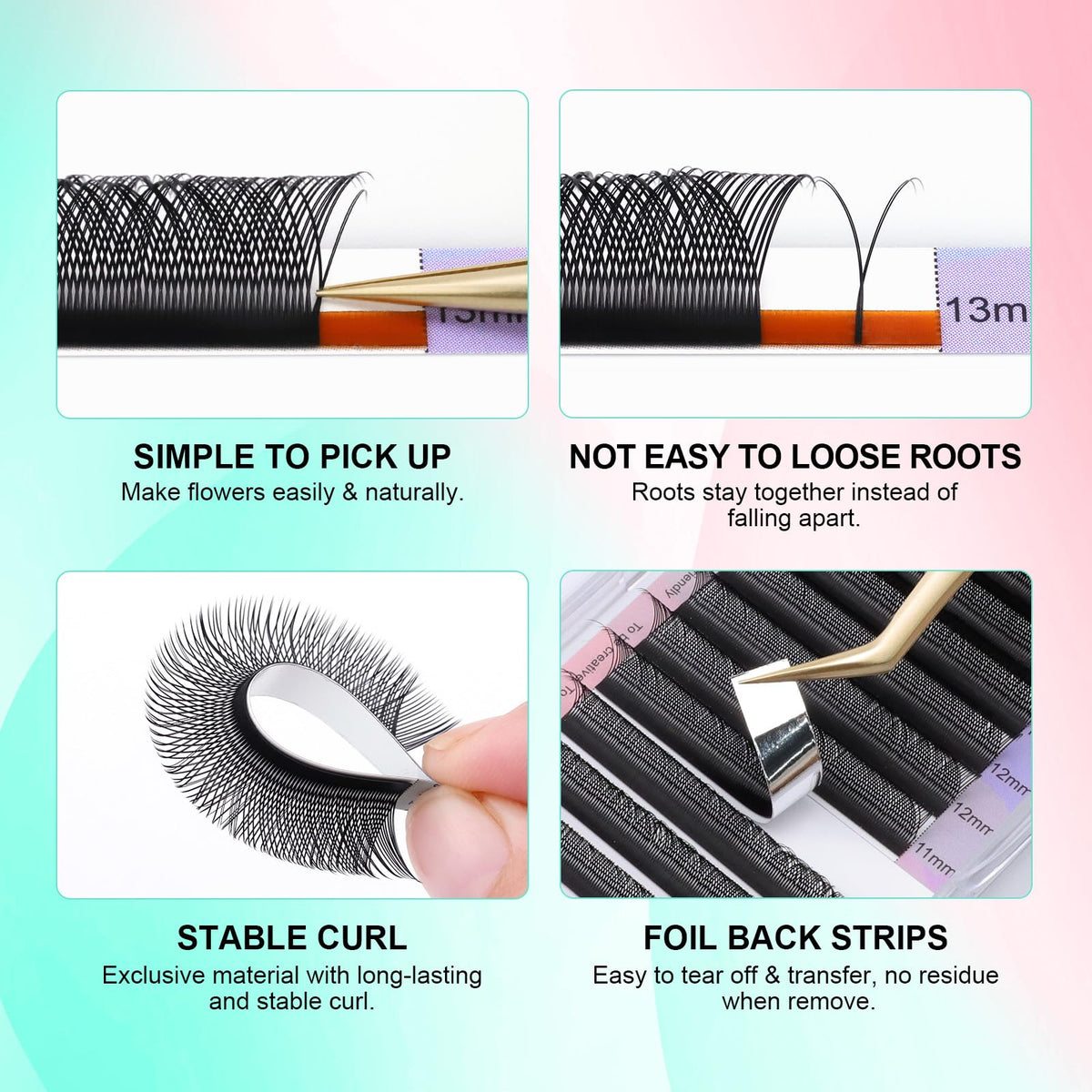 NAGARAKU Flying YY Eyelash Extensions Supplies y lash 0.07mm D curl 9mm Premade Fans 4D Russian Volume Y Shape Faux Mink Matte 1