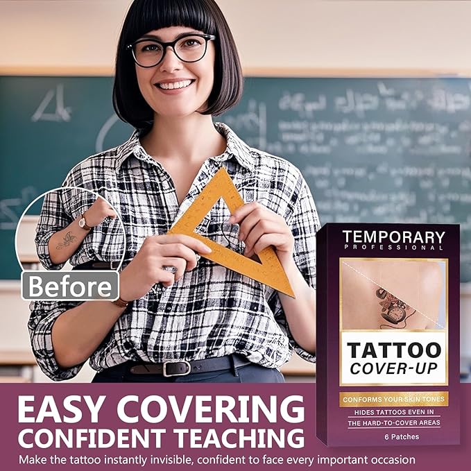 Tattoo Cover Up Patch, Invisible Tattoo Cover Up Makeup Waterproof and Sweatproof, Ultra Thin T-attoo C-over Up Tape for T-attoos,Scars & Spots