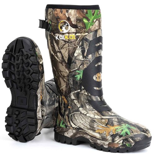 Kalkal Hunting Boots for Men Women, Insulated Waterproof Warm Rubber Boots with 6mm Neoprene Rubber, for Hunting, Gardening, Farming, Fishing, and Yard Work