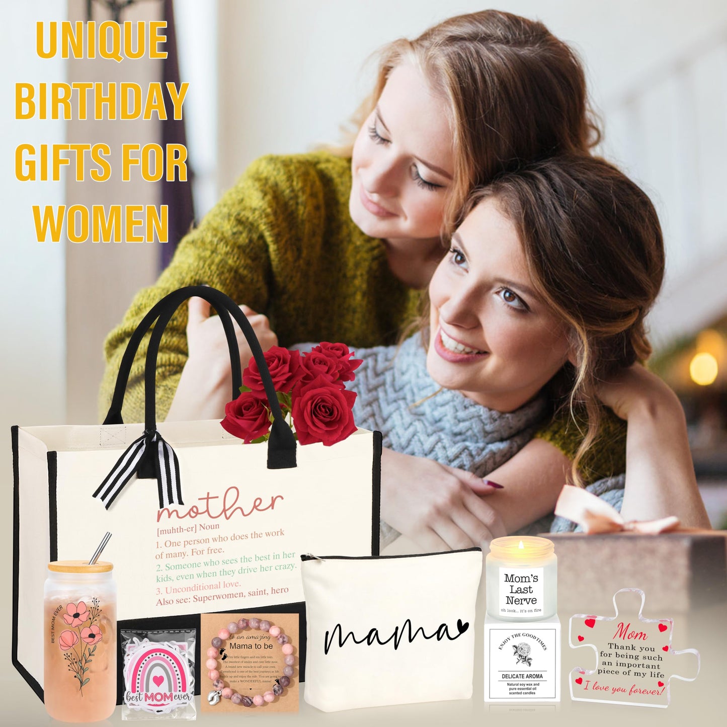 DOGMEM Mom Gifts Birthday Gifts for Women Unique Birthday Gift Basket for Her Best Gift for Mom