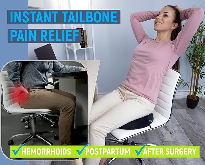 PT ENDORSED Donut Pillow for Tailbone Pain Relief, Hemorrhoid Pillow for Sitting, Donut Seat Cushion Post Surgery, Lifting Cushions for Postpartum Pregnancy, Coccyx, Bed Sore Cushion Butt Pillows
