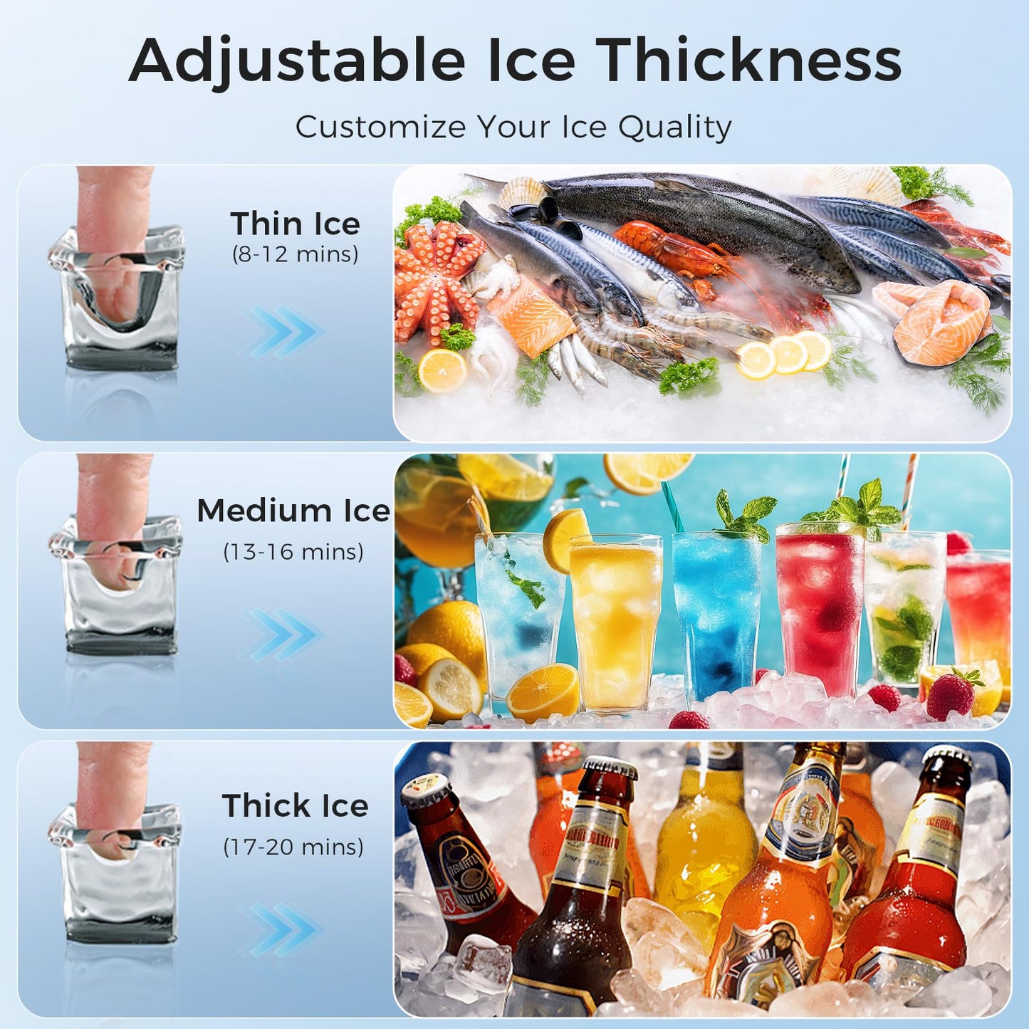 OSTBA Commercial Ice Maker Machine 120LBS/24H, Under Counter Ice Machine with 36LB Storage Bin, Self-Cleaning Stainless Steel Ice Maker, Automatic Ice Maker with LCD Display for Bar Restaurant Office