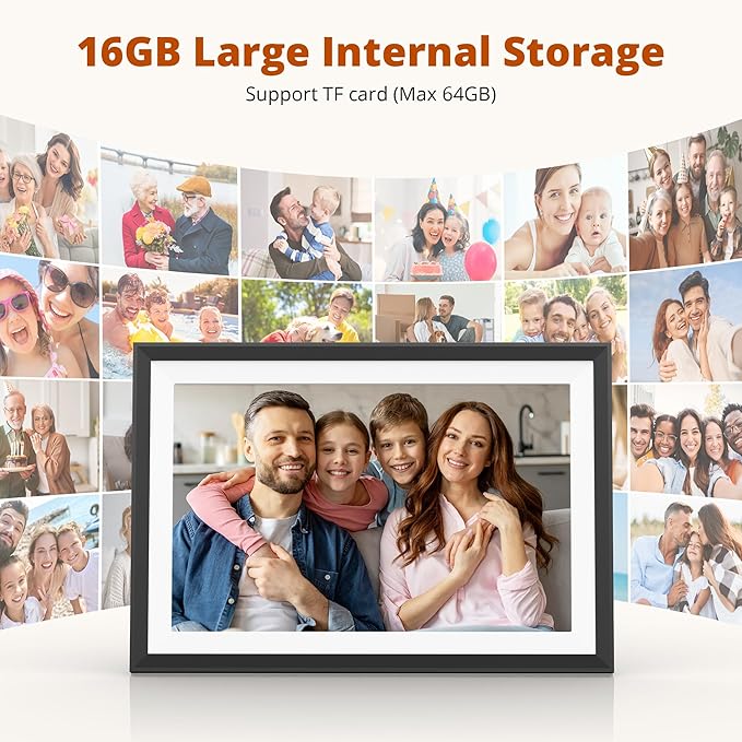 Dragon Touch 10.1'' WiFi Digital Picture Frame with Dual Swappable Snap Frames – 1280×800 HD IPS Touch Screen, Auto-Rotate, Instantly Share Photos/Videos via Free App, Gift for Birthday, Wedding, Mom