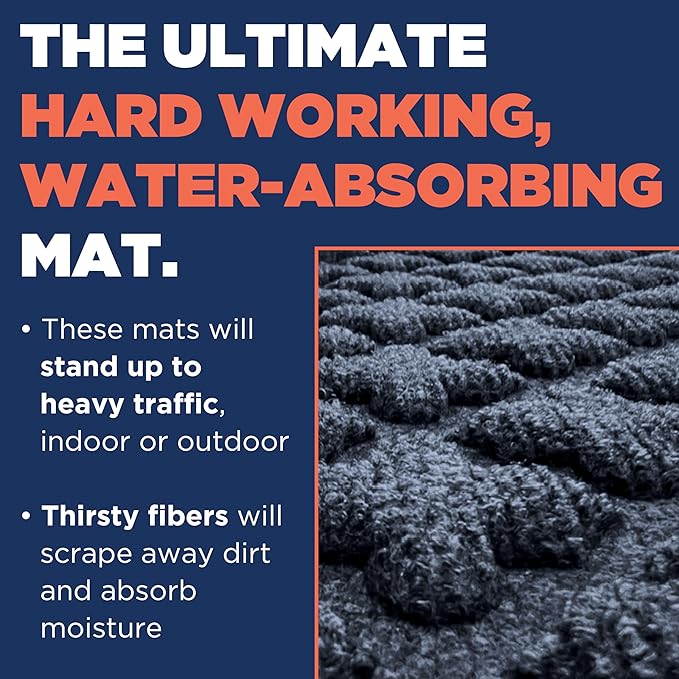 MATSINC Artisan Entry Front Door Mat - Rubber Back Indoor or Outdoor Entry Rug with Quadra Foil Design, Water Absorbing Rug, Made in The USA, 18" x 30", Walnut
