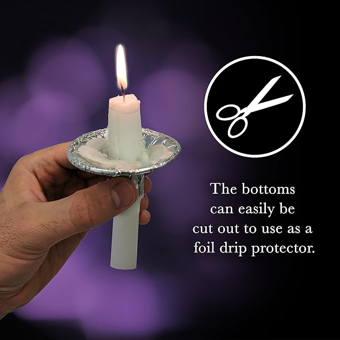 OHR Extra Heavy Disposable Aluminium Foil Candle Holder, Drip Cup Bobeches - 50 Pack
