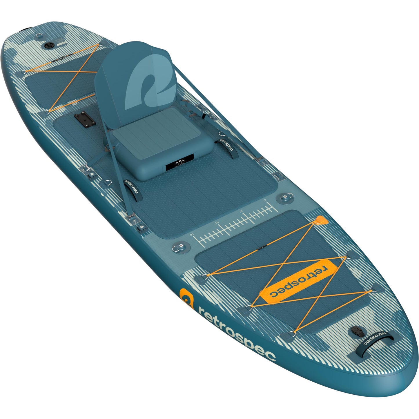 Retrospec June Inflatable Fishing Paddle Board 11’6” with Removable Seat – Puncture-Resistant Paddle Board for Fishing with Rod Holders, Non-Slip Deck Pad & Accessories