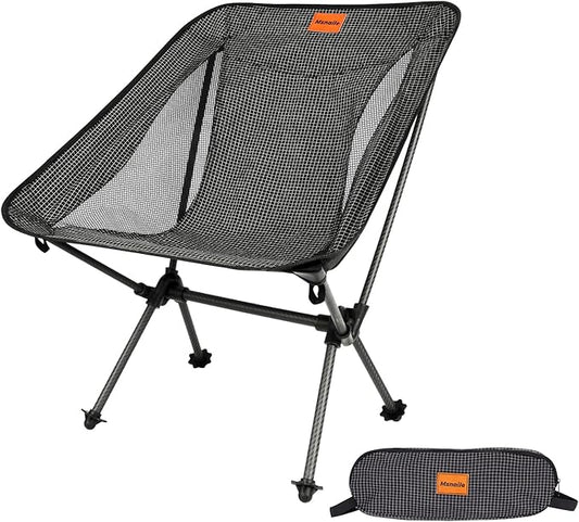 Msnaile Camping Chair, Carbon Fiber Frame 1.5 lbs Ultralight Folding Chair, Compact Portable Camp Chair for Adults, Backpa...