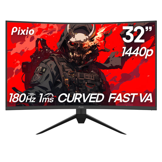 Pixio PXC328 32 inch 180Hz Refresh Rate QHD 1440p Resolution 1500R Curved Fast VA Panel 1ms GTG Response Time Adaptive Sync HDR Curved Gaming Monitor