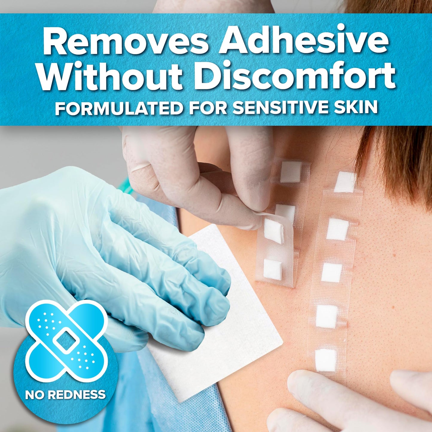 JJ CARE Adhesive Remover Wipes (Pack of 50) 2.2” x 2.56 Inches, Adhesive Remover for Skin, No Sting Medical Adhesive Remover, Ostomy Adhesive Remover for Sensitive Skin - Individually Packed