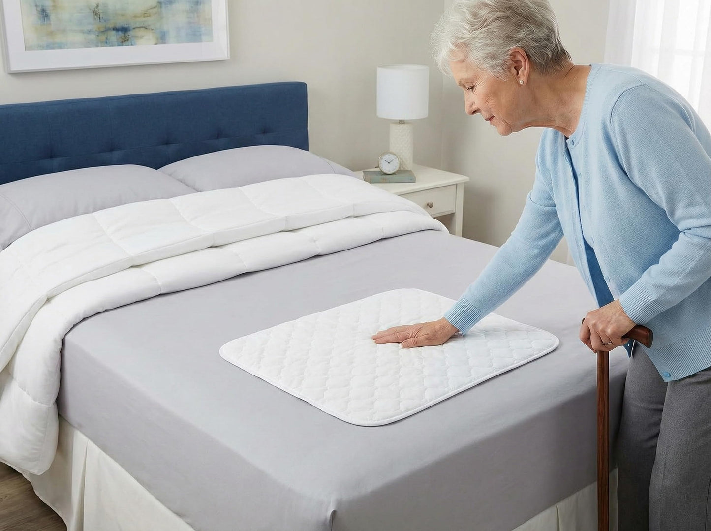 RMS Ultra Soft 4-Layer Washable and Reusable Incontinence Bed Pad - Waterproof Bed Pads, 18"X24" (3 Pack)