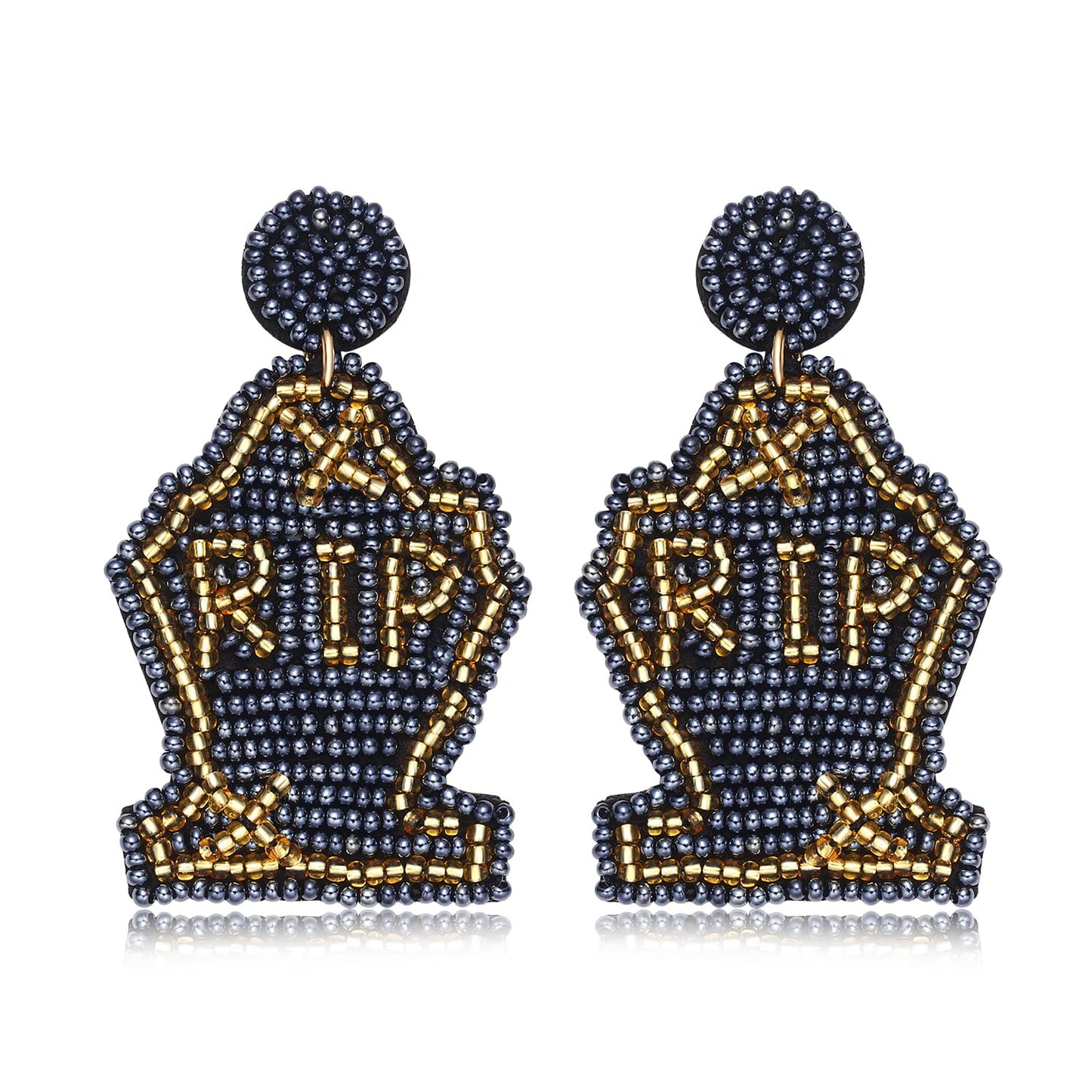 Halloween Earrings for Women Cute Pumpkin Ghost Beaded Dangle Earrings Statement Spooky Skull Witch Hat Boo Trick Treat RIP Earr