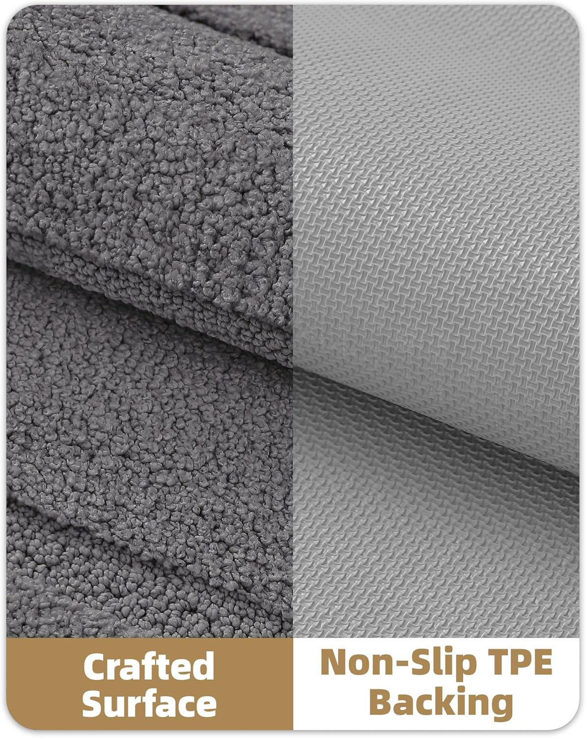 Color&Geometry Ultra Soft Plush Bathroom Rugs Non Slip Washable Bath Mat with Rubber Backing, Fluffy Absorbent Machine Carpet for Bathroom Floor, Tub and Shower, 24"x44", Dark Grey