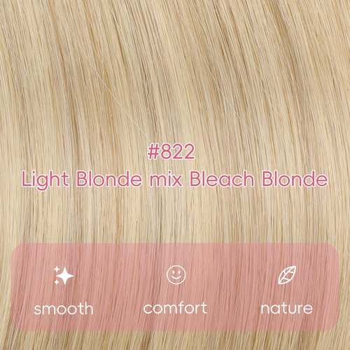 Eliysako Microlink Hair Extensions Human Hair Light Blonde mix Bleach Blonde 20inch 50g/pack Micro Loop Microbead Hair Extensions Real Smooth Human Hair Cold Fusion For Women
