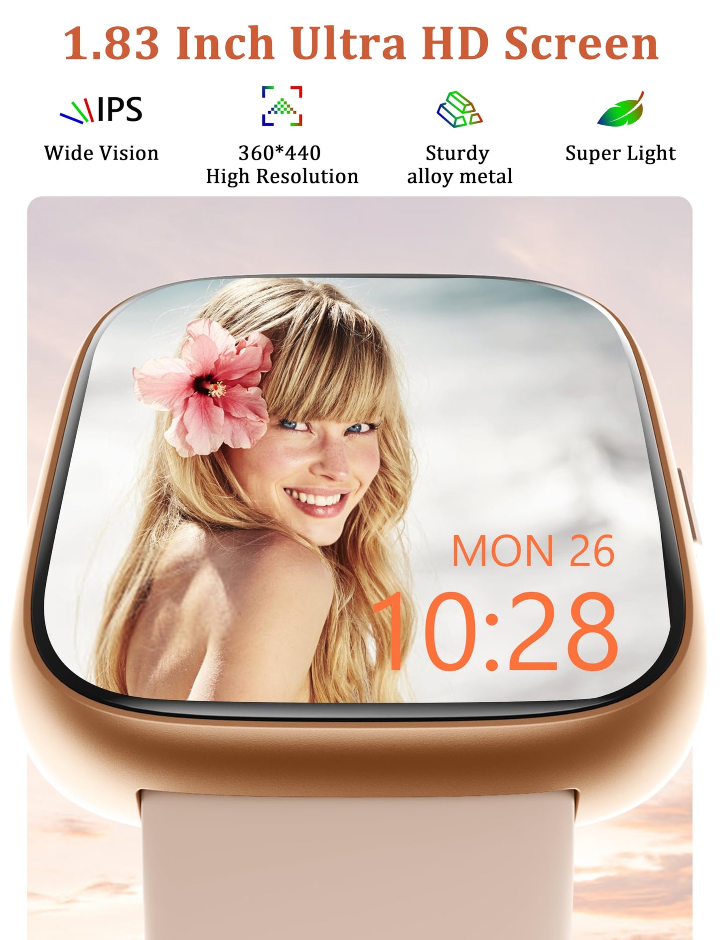 Lodimeke Smart Watch, Alexa Built-In, Answer/Make Calls 44Mm Smartwatch Women Men, 1.83 Sports Watch Ip68 Waterproof, Heart Rate
