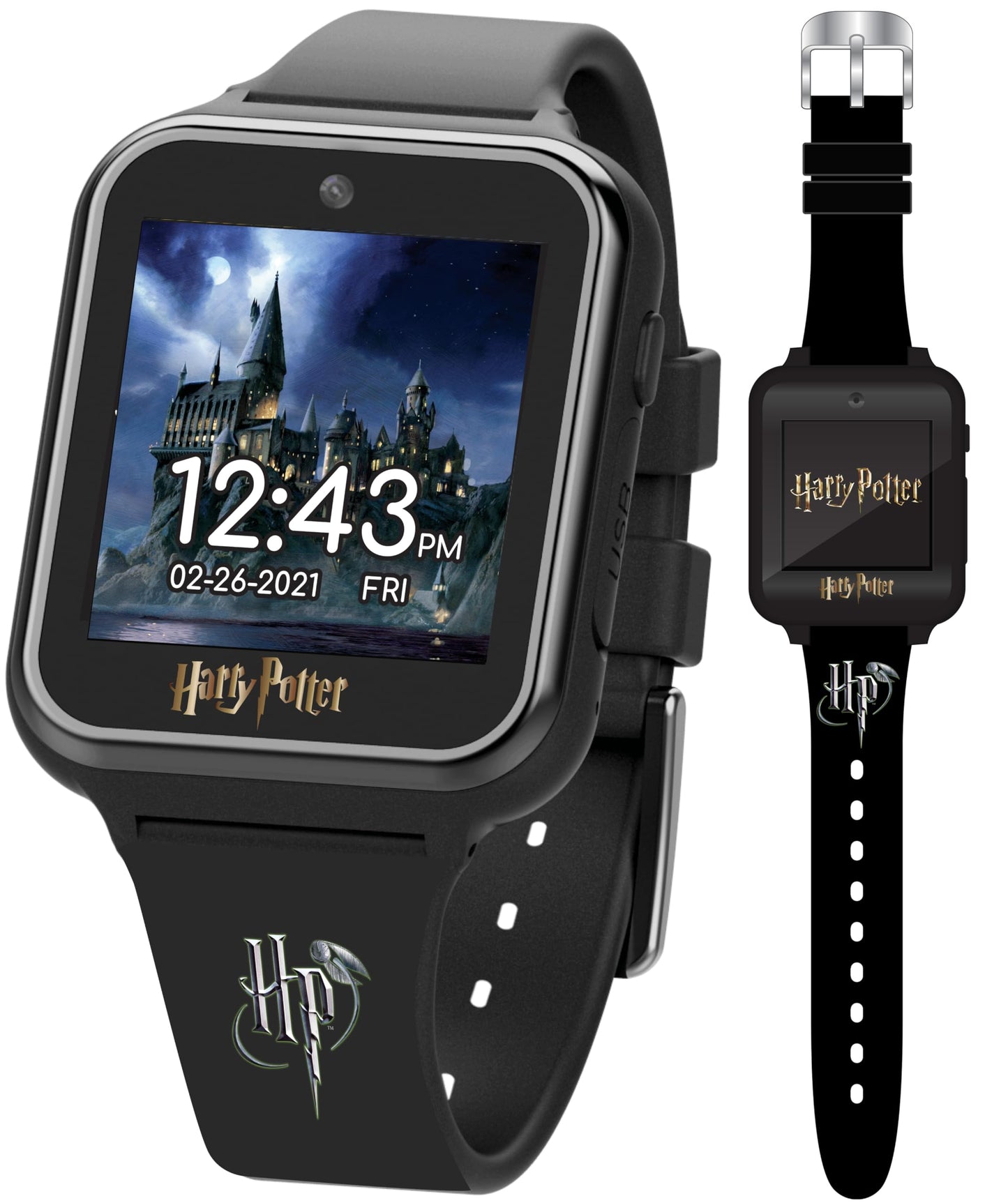 Harry Potter Kids Smart Watch – Interactive Touchscreen Watch with 10 Changeable Faces, Camera, Games, Alarm, Stopwatch, Step Counter & Calculator – Fits Wrists from 5.5" to 8"