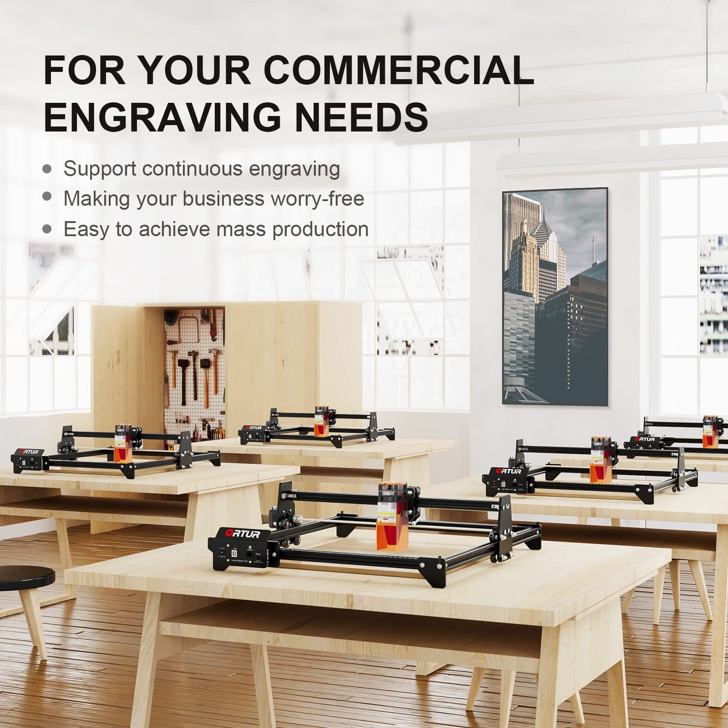 ORTUR Laser Engraver, Laser Master 2 S2 LF, 5500mW Laser Engraving Cutting Machine, 0.17 * 0.25mm Fixed-Focus Laser Cutter