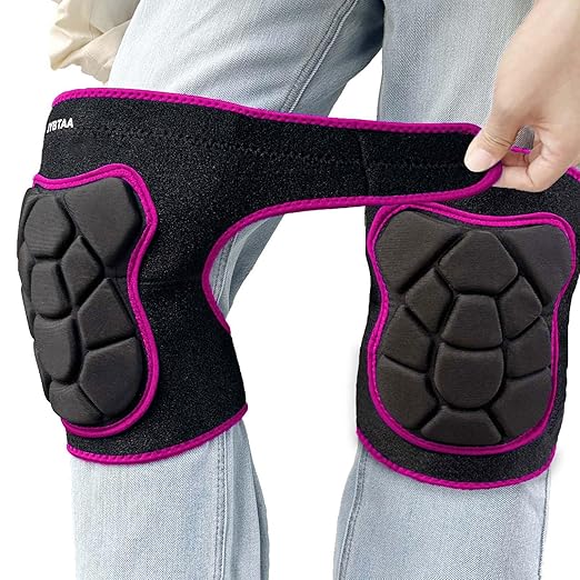 Gardening Knee Pads, Men & Women Knee Pad for Flooring Cleaning, Adjustable Soft Pink Kneepads for Kneeling Weeding Planting Mechanic Yard Work, Waterproof and Safety for Worker, Rose Red Extra Large. (1 Pair)