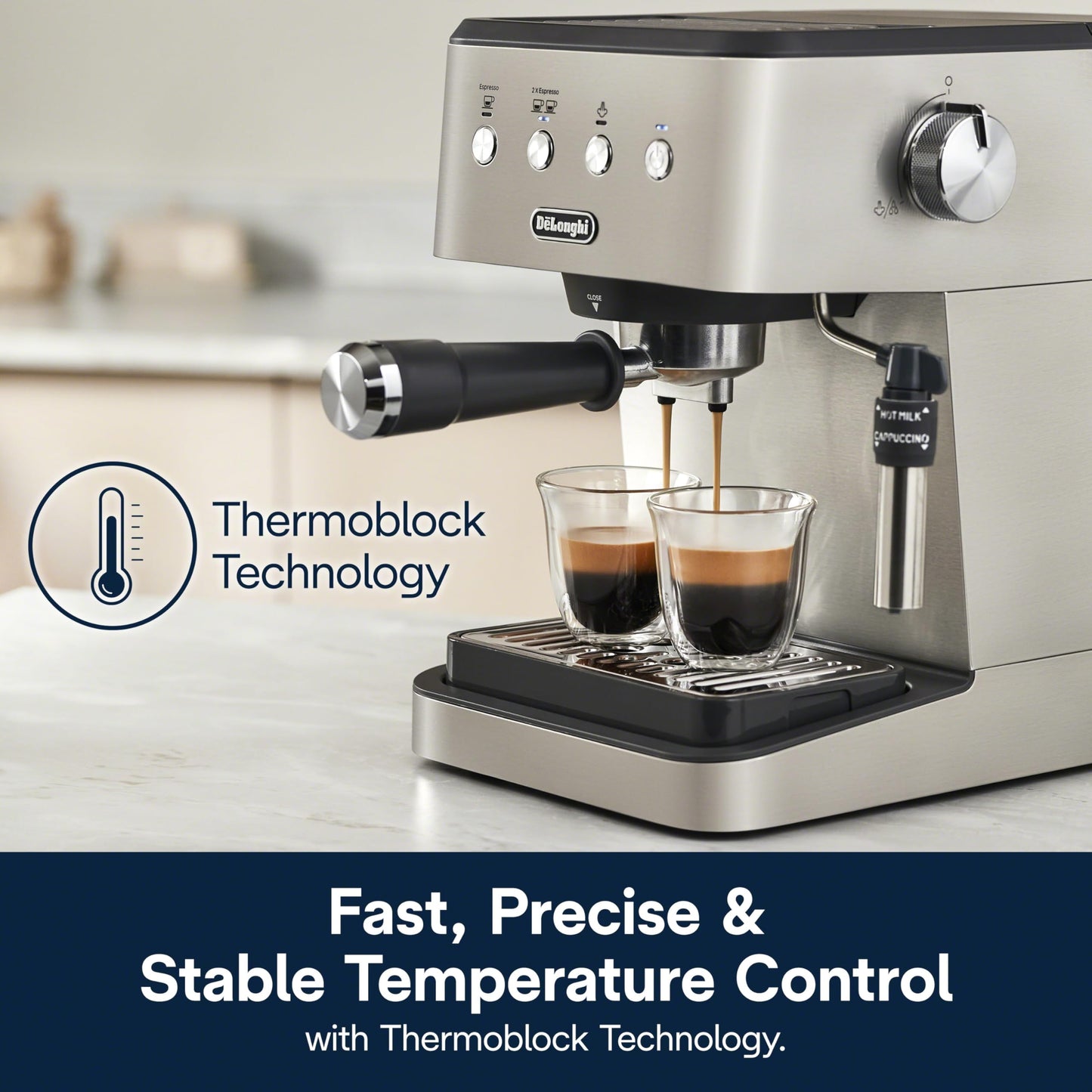 De'Longhi EM400M Classic Espresso Machine, Stainless Steel