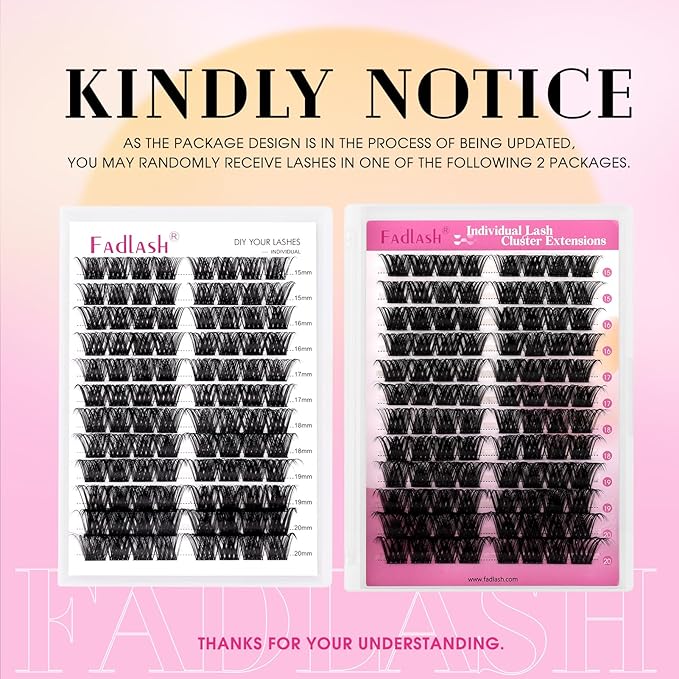 Lash Clusters 15-20mm 96Pcs Individual Lashes Cluster Mixed Tray D Curl Lash Clusters DIY Eyelash Extensions Individual Cluster Lashes DIY Lash Extension Kit Home (F2-0.07D, 15-20mm)