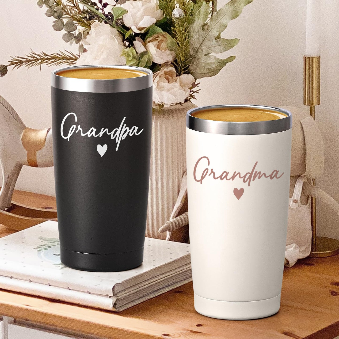 Lifecapido Gifts for Grandparents, Grandparents Gifts, Grandma Grandpa 20oz Tumbler Set, Grandma Grandpa Gift, Grandparent Christmas Birthday Mothers Day Gift for Grandparent