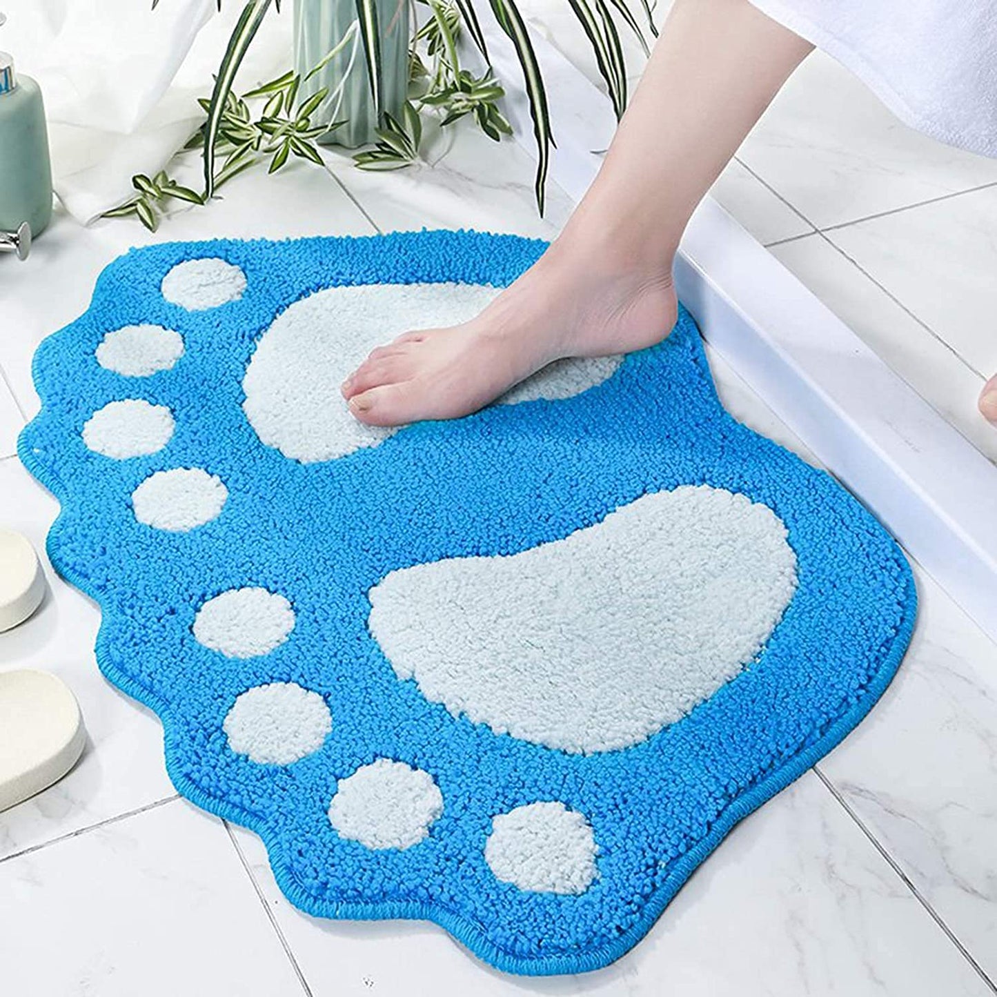 Guireele Bathroom Rugs Mats Water Absorbent Non-Slip Mat Used in Bathroom, Shower, Room, Etc.Soft Microfiber Bath Mat Machine Washable Bath Mat Bathroom Mat (Blue, 19x26'')
