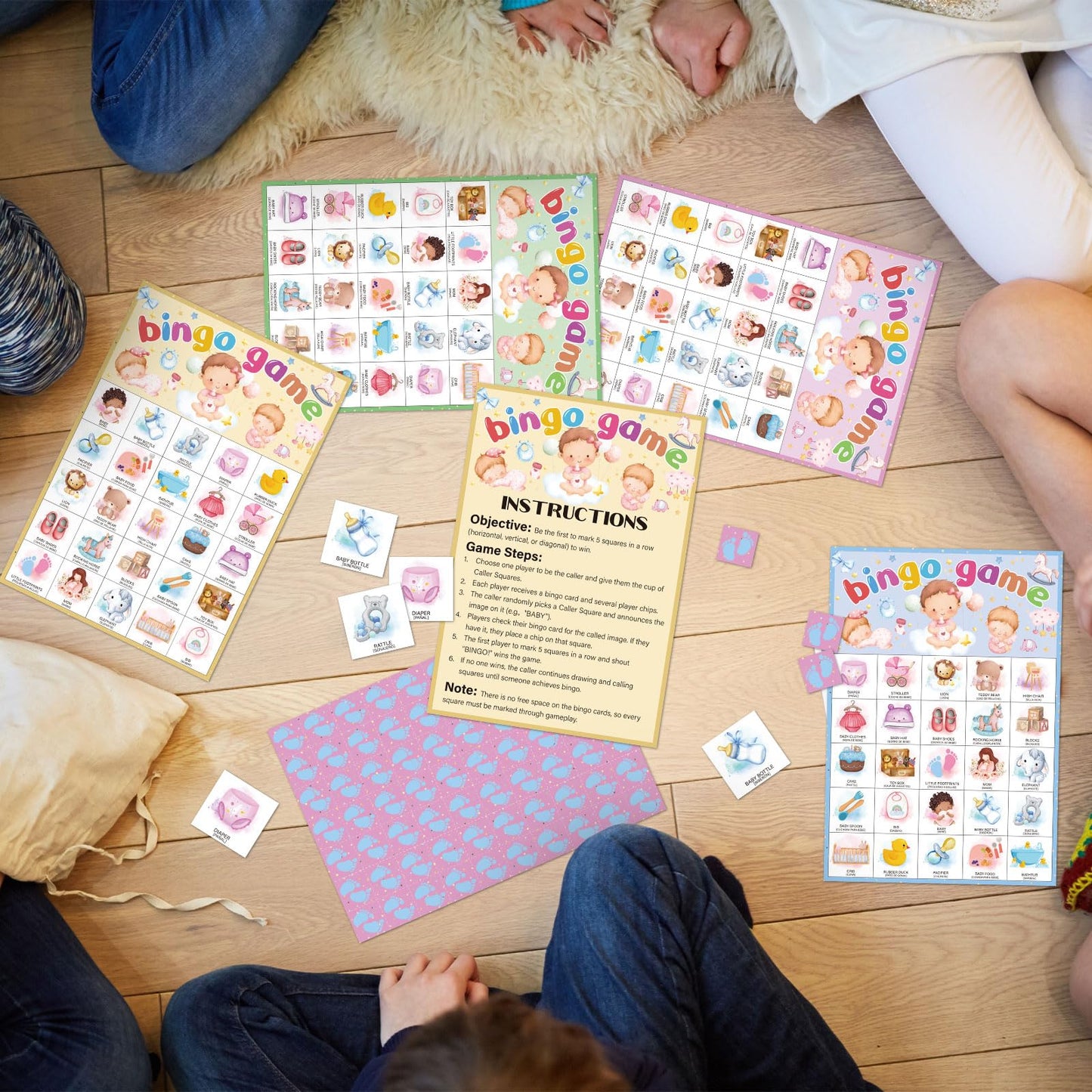 InIsaJace Bingo Cards for 24 Players, Cards Game Party Favors Decorations, Gender Reveal Party Bingo Games Bilingual Supplies