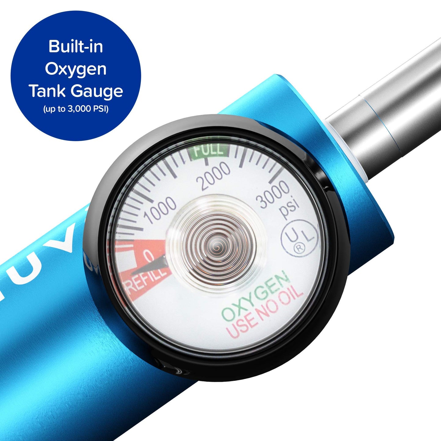 Nuvälsa Ozone Therapy Low Flow Oxygen Regulator – Easy to Use – Works with Ozone Generators – Compatible with Oxygen Cylinders up to 3,000 PSI – Wrench-Tightened Connection – CGA 540