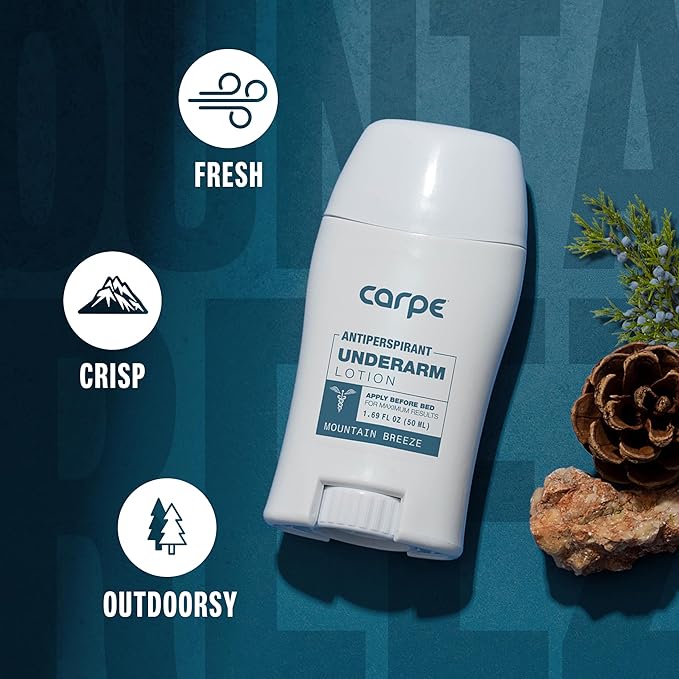 Carpe Underarm Antiperspirant Deodorant Advanced Sweat & Odor Protection Formula - Deodorant for Men & Women - Mountain Breeze