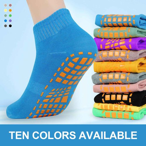 Sophproton 100 Pairs Trampoline Socks Bulk Pack Non Slip Grip Yoga Socks Pilates Hospital Slipper Socks for Men Women Teens