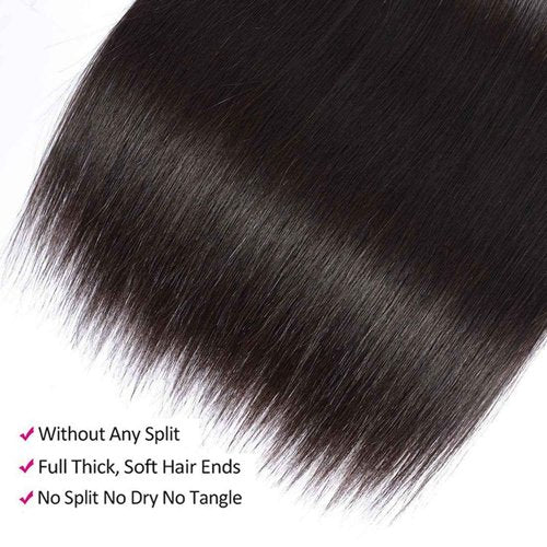 Straight Bundles Human Hair 16 18 20 Inch 300g/pack Brazilian Human Hair Bundles for Black Women Double Weft Natural Color