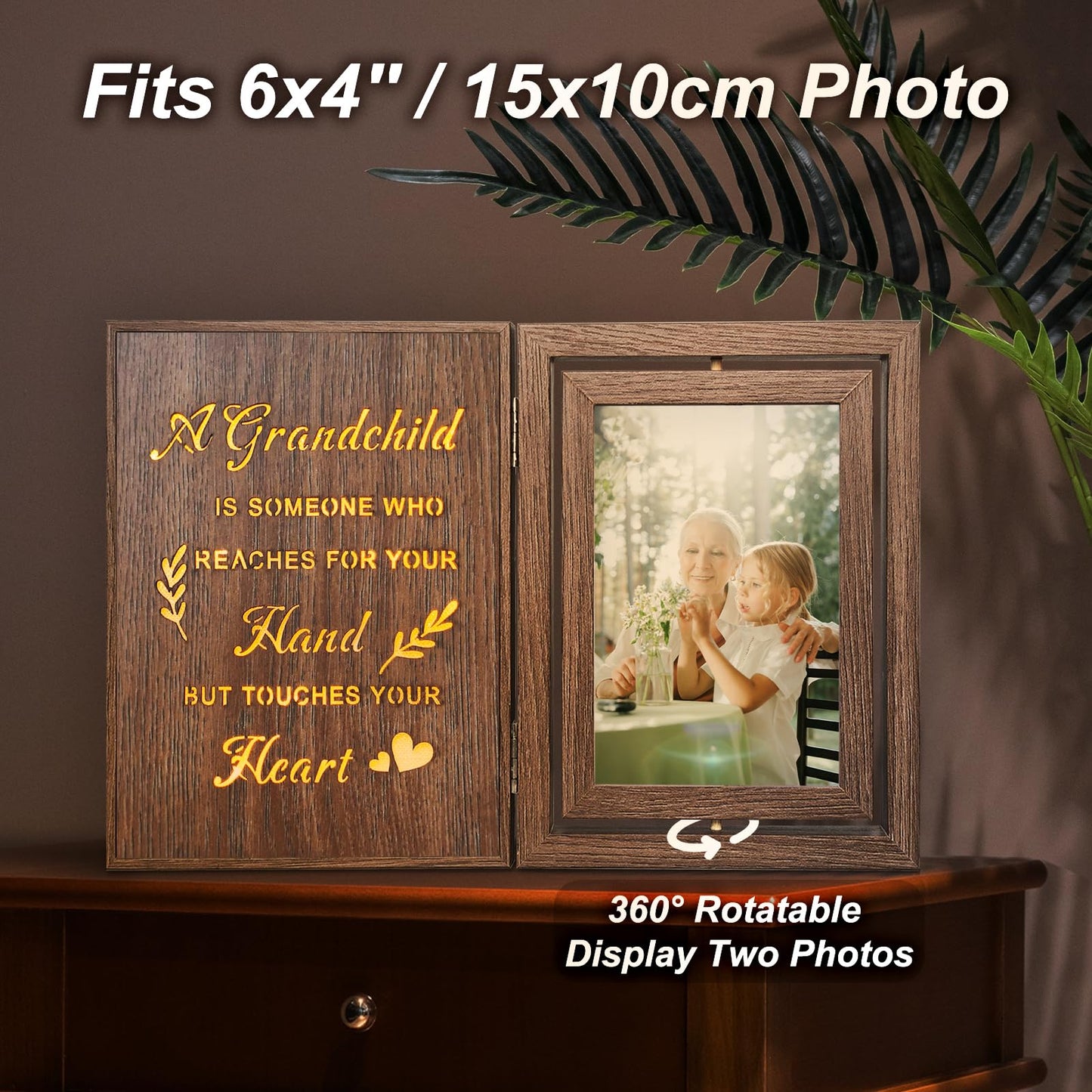 EYITUPC Light Up Grandparents Picture Frame - Grandma Grandpa Picture Frame for New Grandma Gifts, Grandparents Gifts, Mother's Day, Father's Day, Birthday