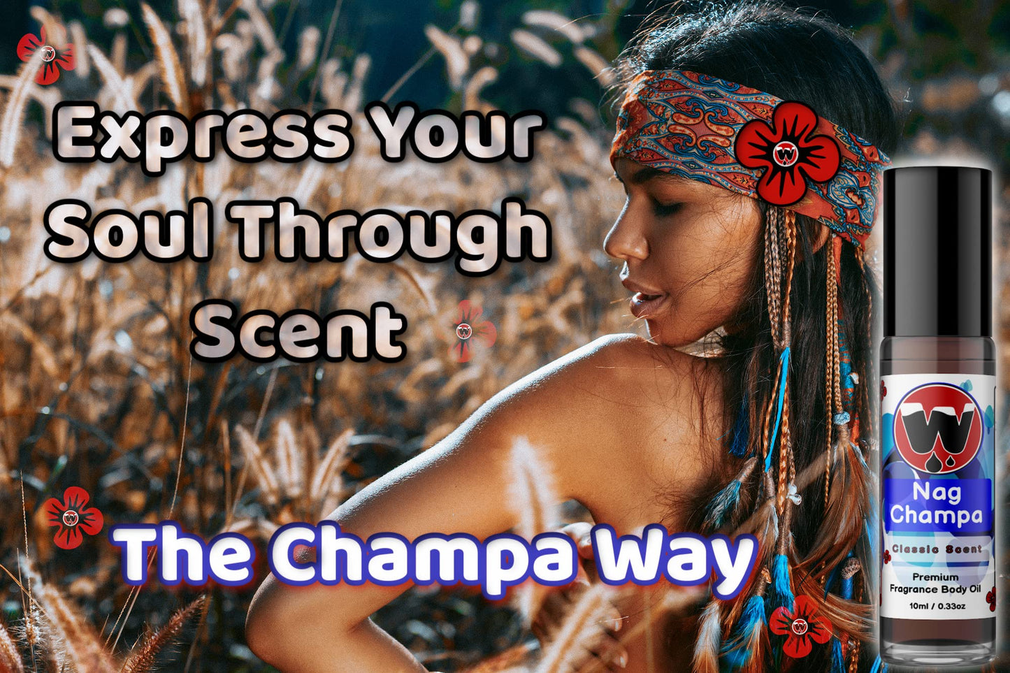 WagsMarket - Nag Champa Perfume Oil, from 0.33oz Roll On to 4oz Glass Bottle (4oz Glass Bottle)