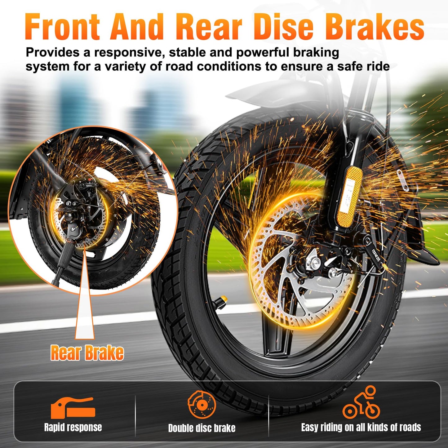 Furider Foldable Electric Bike for Adults & Teens, 560W Brushless Motor 24MPH Ebikes, 32 Mile Range 48V 10Ah Battery, 3-Level Pedal Assist, 14" Tires Mini Folding Electric Bicycle, UL 2849 Certified