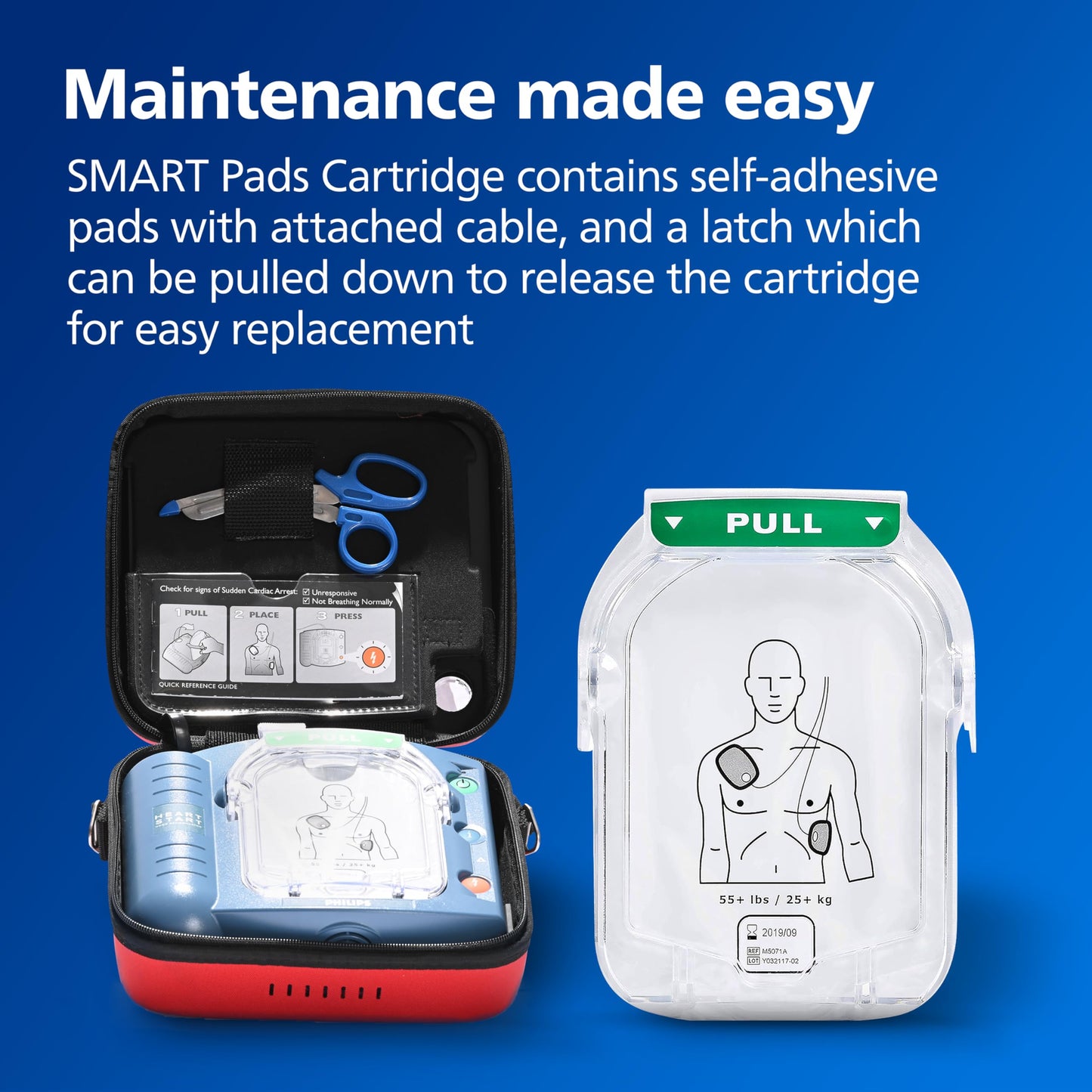 Philips HeartStart AED Defibrillator Adult SMART Pads Cartridge, M5071A