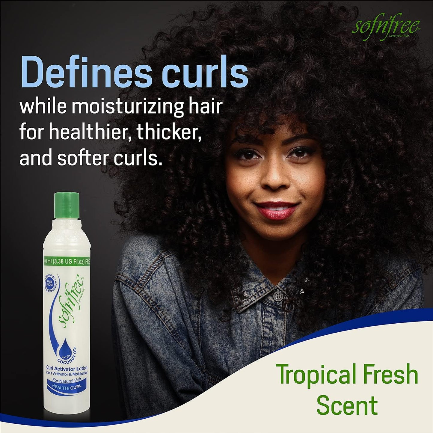 SofnFree Moisturizer & Curl Activator for Natural Hair, Soft Curls, and Waves 25.36 fl oz / 750ml (2 pack)